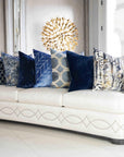 A La Mode Sapphire Solid Navy Large Throw Pillow With Insert - Uptown Sebastian