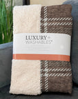 Spiral Whispers Brown Washable Indoor-Outdoor Rug