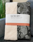 Floral Grey Washable Indoor-Outdoor Rug