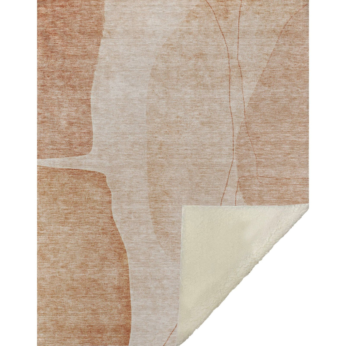 Modern Terracotta Washable Indoor-Outdoor Rug