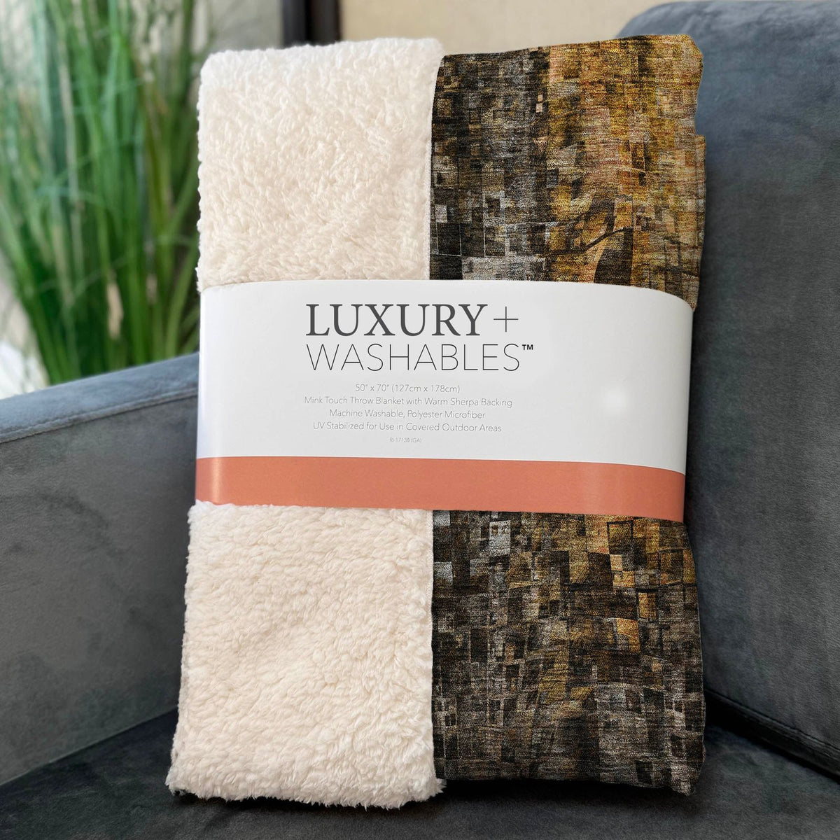 Dust Echo Brown Washable Indoor-Outdoor Rug