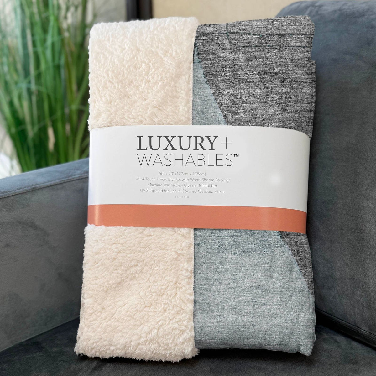Modern Teal Washable Indoor-Outdoor Rug