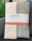 Parallel Bands Taupe Washable Indoor-Outdoor Rug