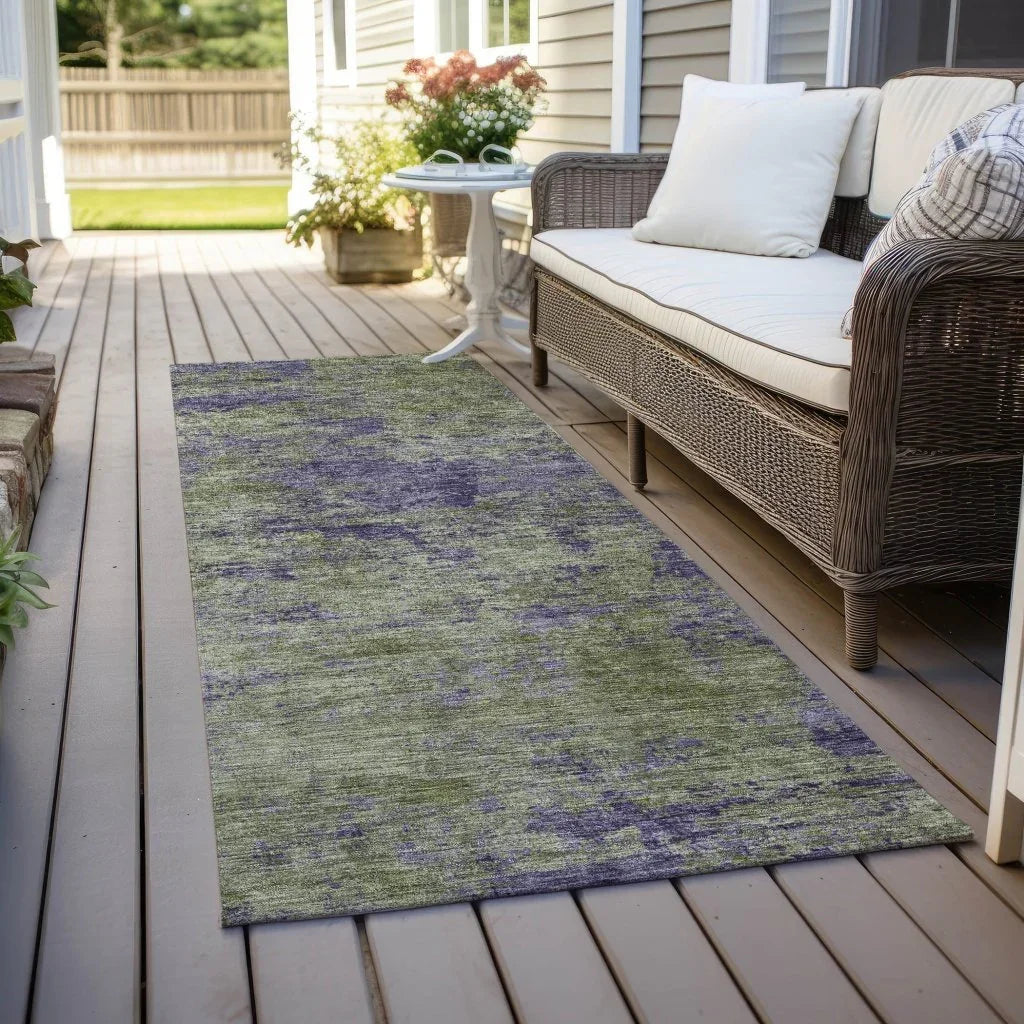 Acacina Green Washable Indoor - Outdoor Rug - LOOMLAN - LOOMLAN Rugs - Outdoor Rugs