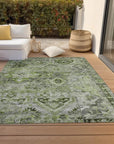 Aelain Aloe Washable Indoor - Outdoor Rug - LOOMLAN - LOOMLAN Rugs - Outdoor Rugs