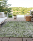 Aelain Aloe Washable Indoor - Outdoor Rug - LOOMLAN - LOOMLAN Rugs - Outdoor Rugs