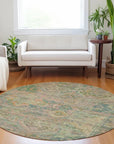 Aelain Green Washable Indoor - Outdoor Rug - LOOMLAN - LOOMLAN Rugs - Outdoor Rugs
