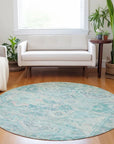Aelain Teal Washable Indoor - Outdoor Rug - LOOMLAN - LOOMLAN Rugs - Outdoor Rugs