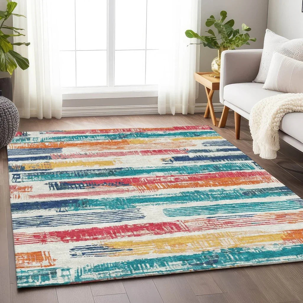 Aelaris Ivory Washable Indoor - Outdoor Rug - LOOMLAN - LOOMLAN Rugs - Outdoor Rugs