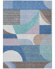 Aeleth Blue Washable Indoor - Outdoor Rug - LOOMLAN - LOOMLAN Rugs - Outdoor Rugs