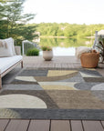Aeleth Brown Washable Indoor - Outdoor Rug - LOOMLAN - LOOMLAN Rugs - Outdoor Rugs