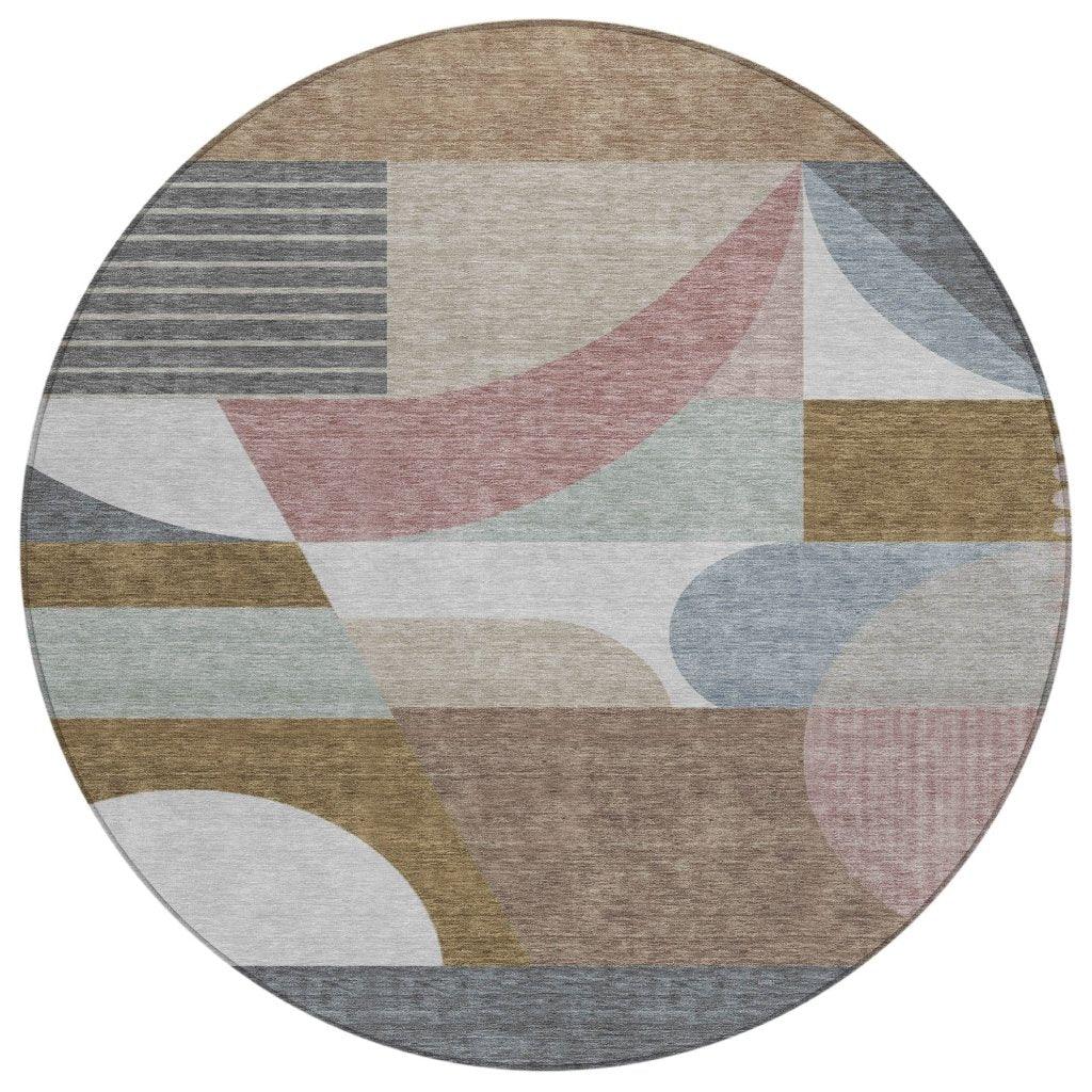 Aeleth Mocha Washable Indoor - Outdoor Rug - LOOMLAN - LOOMLAN Rugs - Outdoor Rugs