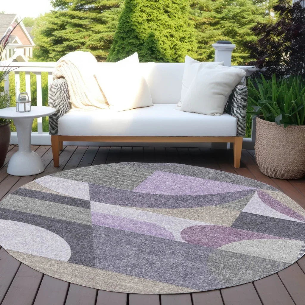 Aeleth Purple Washable Indoor - Outdoor Rug - LOOMLAN - LOOMLAN Rugs - Outdoor Rugs