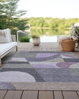 Aeleth Purple Washable Indoor - Outdoor Rug - LOOMLAN - LOOMLAN Rugs - Outdoor Rugs
