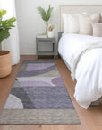 Aeleth Purple Washable Indoor - Outdoor Rug - LOOMLAN - LOOMLAN Rugs - Outdoor Rugs