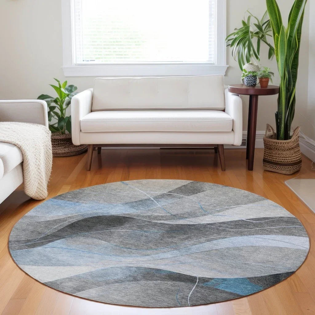 Aelien Blue Washable Indoor - Outdoor Rug - LOOMLAN - LOOMLAN Rugs - Outdoor Rugs