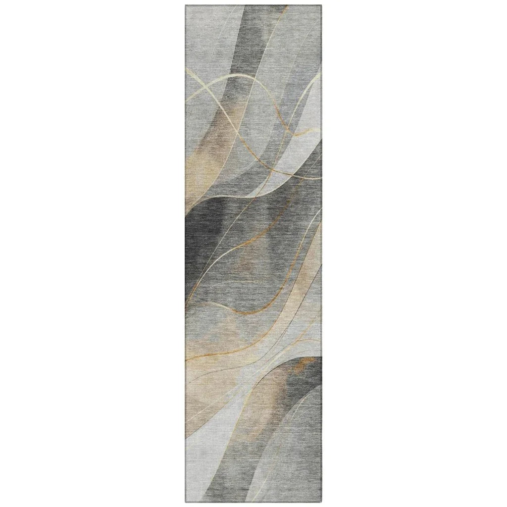 Aelien Gray Washable Indoor - Outdoor Rug - LOOMLAN - LOOMLAN Rugs - Outdoor Rugs