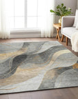 Aelien Gray Washable Indoor - Outdoor Rug - LOOMLAN - LOOMLAN Rugs - Outdoor Rugs