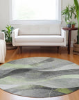 Aelien Green Washable Indoor - Outdoor Rug - LOOMLAN - LOOMLAN Rugs - Outdoor Rugs
