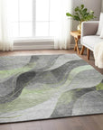 Aelien Green Washable Indoor - Outdoor Rug - LOOMLAN - LOOMLAN Rugs - Outdoor Rugs
