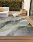 Aelien Green Washable Indoor - Outdoor Rug - LOOMLAN - LOOMLAN Rugs - Outdoor Rugs