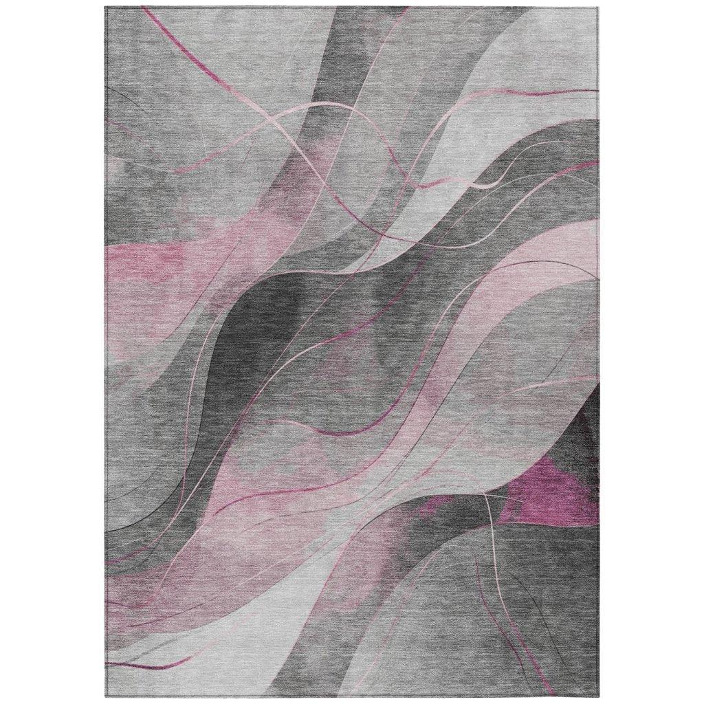 Aelien Pink Washable Indoor - Outdoor Rug - LOOMLAN - LOOMLAN Rugs - Outdoor Rugs