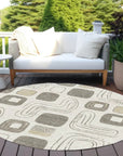 Aelira Brown Washable Indoor - Outdoor Rug - LOOMLAN - LOOMLAN Rugs - Outdoor Rugs