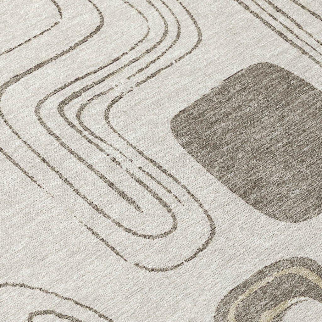 Aelira Brown Washable Indoor - Outdoor Rug - LOOMLAN - LOOMLAN Rugs - Outdoor Rugs