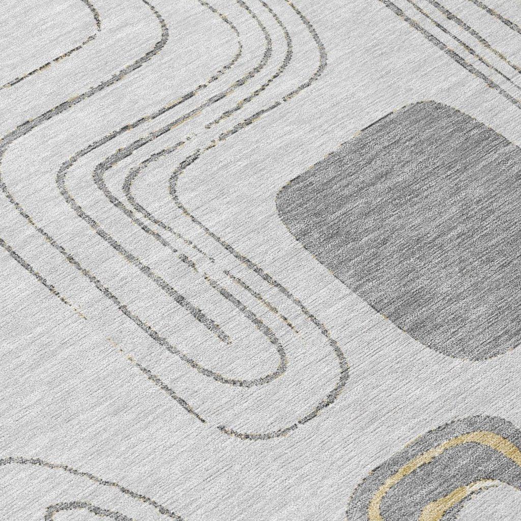 Aelira Gray Washable Indoor - Outdoor Rug - LOOMLAN - LOOMLAN Rugs - Outdoor Rugs