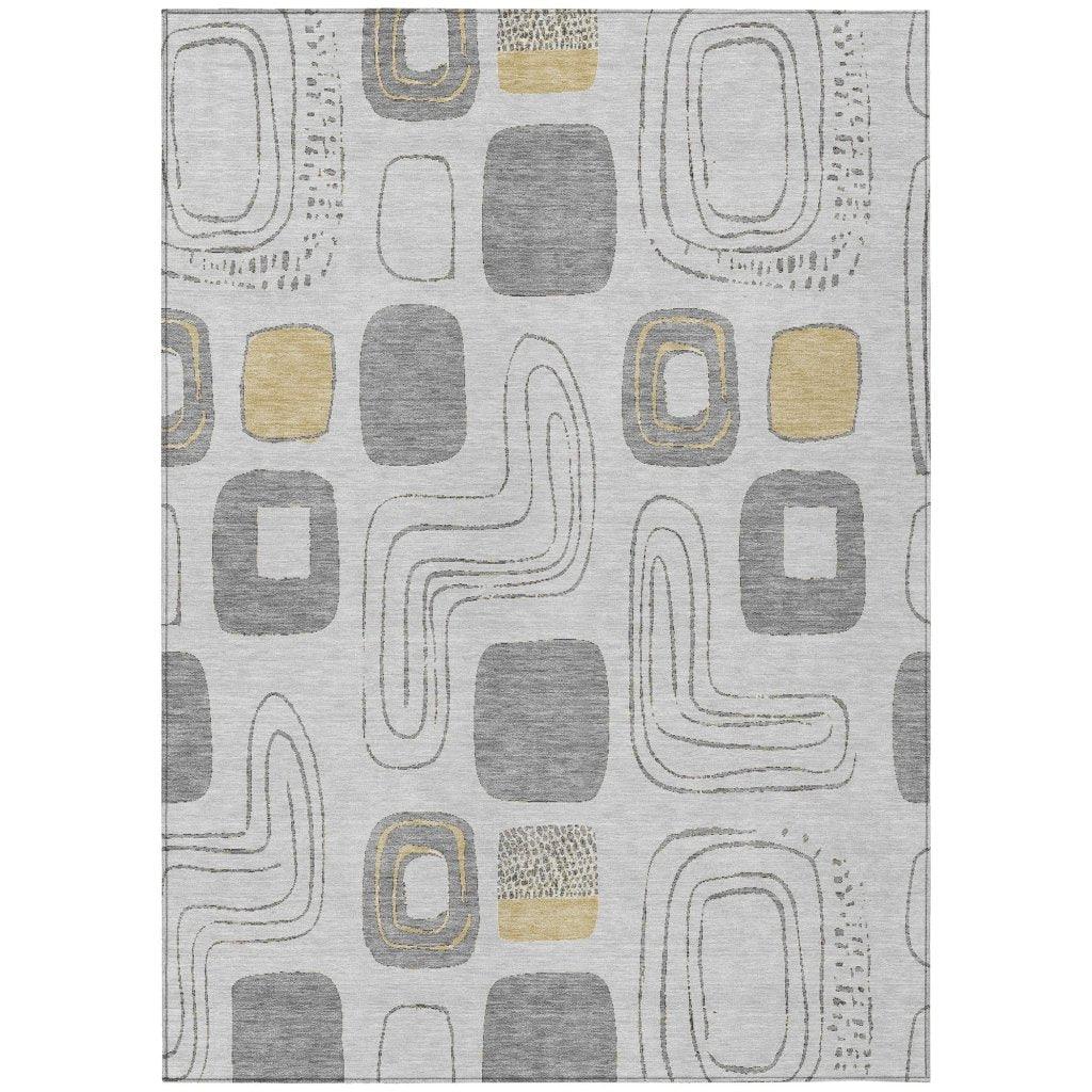 Aelira Gray Washable Indoor - Outdoor Rug - LOOMLAN - LOOMLAN Rugs - Outdoor Rugs
