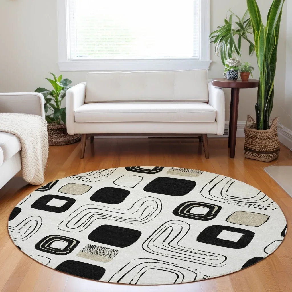 Aelira Ivory Washable Indoor - Outdoor Rug - LOOMLAN - LOOMLAN Rugs - Outdoor Rugs