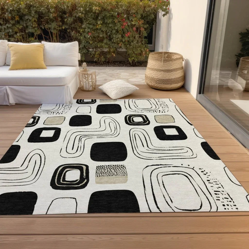 Aelira Ivory Washable Indoor - Outdoor Rug - LOOMLAN - LOOMLAN Rugs - Outdoor Rugs