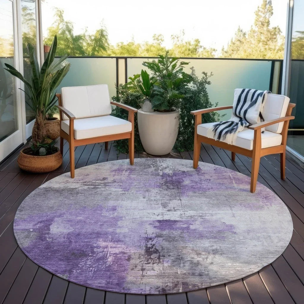Aelon Purple Washable Indoor - Outdoor Rug - LOOMLAN - LOOMLAN Rugs - Outdoor Rugs
