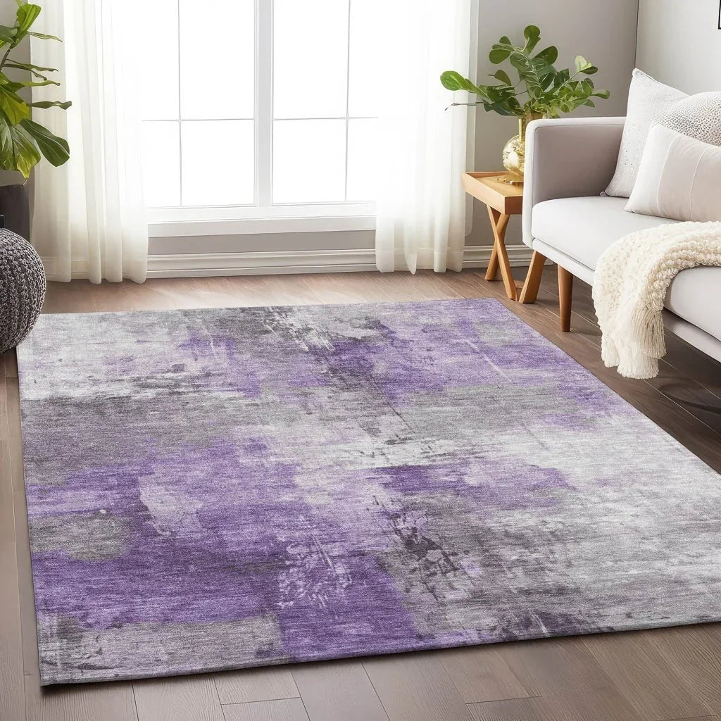 Aelon Purple Washable Indoor - Outdoor Rug - LOOMLAN - LOOMLAN Rugs - Outdoor Rugs