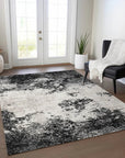 Aera Black Washable Indoor - Outdoor Rug - LOOMLAN - LOOMLAN Rugs - Outdoor Rugs