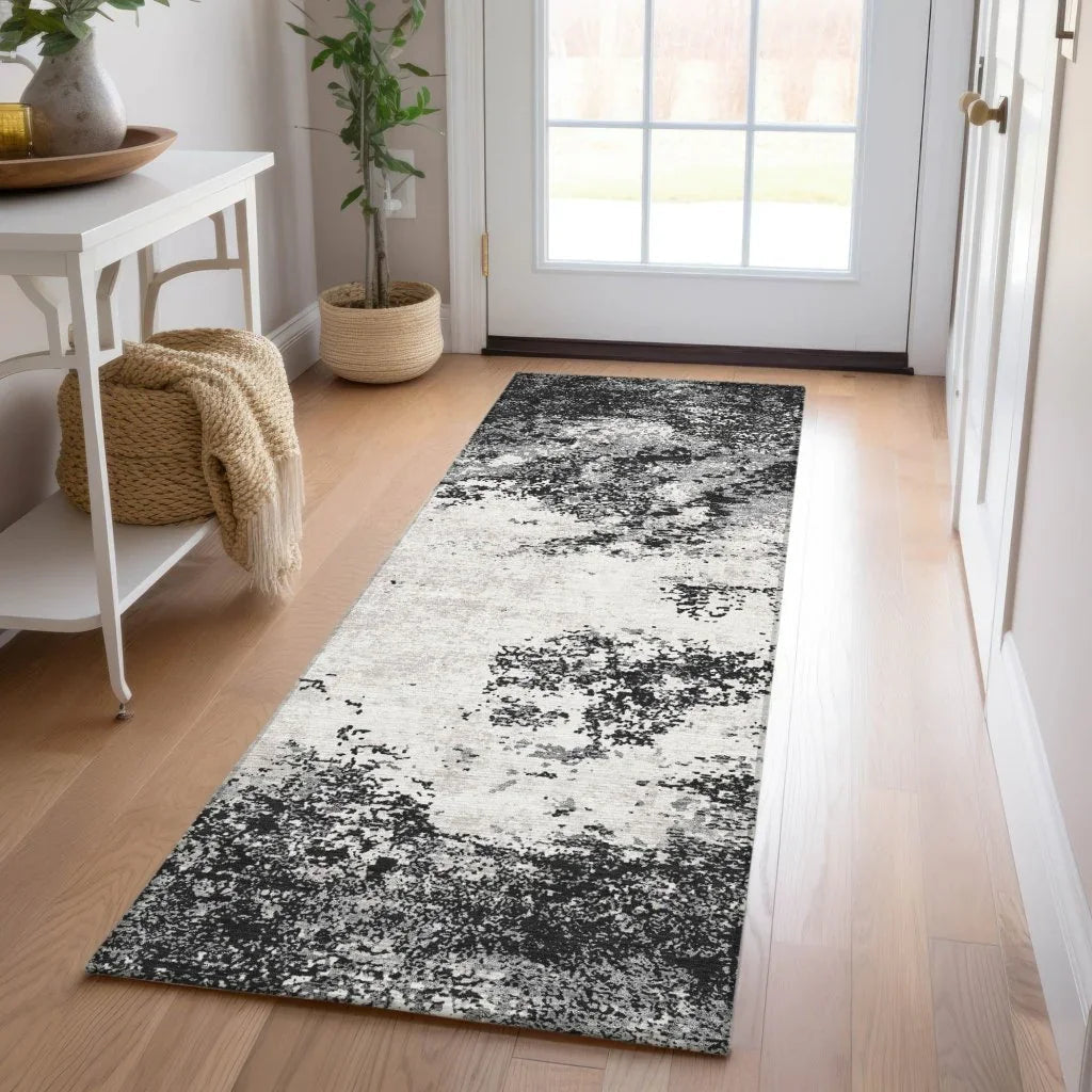 Aera Black Washable Indoor - Outdoor Rug - LOOMLAN - LOOMLAN Rugs - Outdoor Rugs