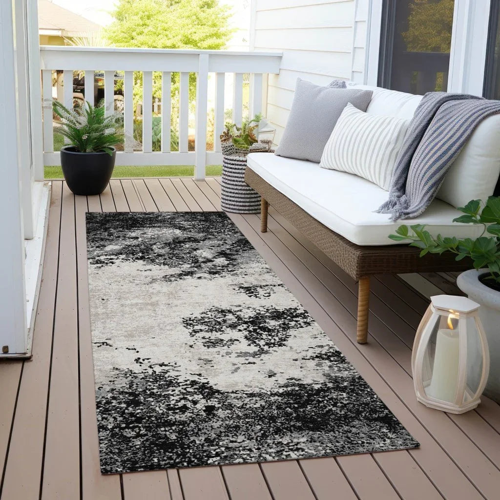 Aera Black Washable Indoor - Outdoor Rug - LOOMLAN - LOOMLAN Rugs - Outdoor Rugs