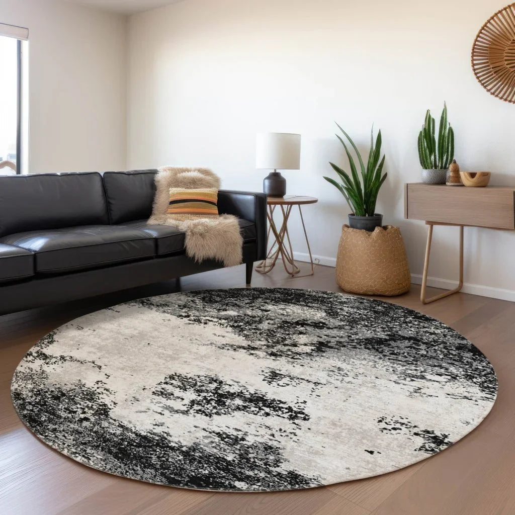 Aera Black Washable Indoor - Outdoor Rug - LOOMLAN - LOOMLAN Rugs - Outdoor Rugs