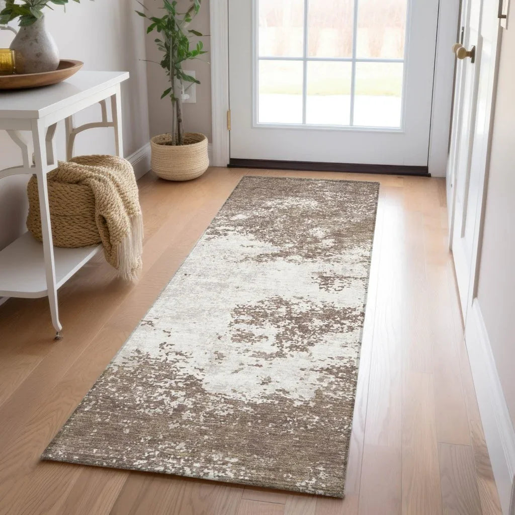 Aera Brown Washable Indoor - Outdoor Rug - LOOMLAN - LOOMLAN Rugs - Outdoor Rugs