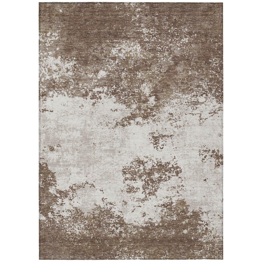 Aera Brown Washable Indoor - Outdoor Rug - LOOMLAN - LOOMLAN Rugs - Outdoor Rugs