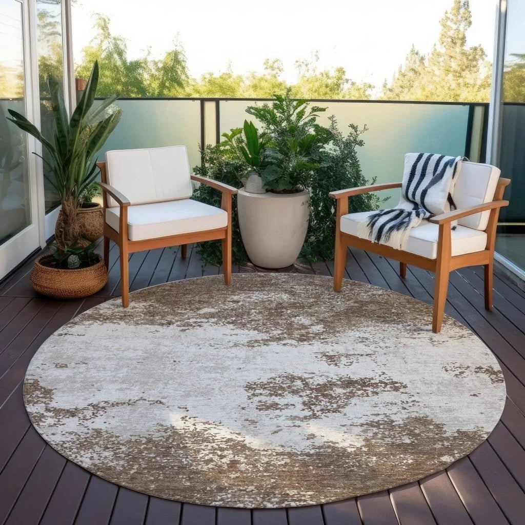 Aera Brown Washable Indoor - Outdoor Rug - LOOMLAN - LOOMLAN Rugs - Outdoor Rugs