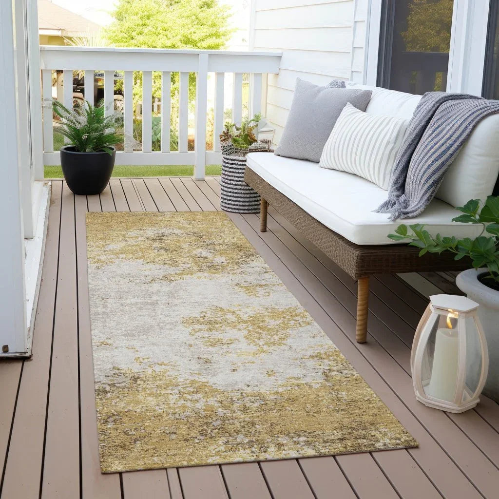 Aera Gold Washable Indoor - Outdoor Rug - LOOMLAN - LOOMLAN Rugs - Outdoor Rugs