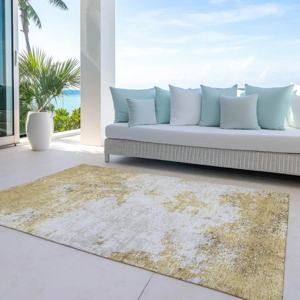 Aera Gold Washable Indoor - Outdoor Rug - LOOMLAN - LOOMLAN Rugs - Outdoor Rugs