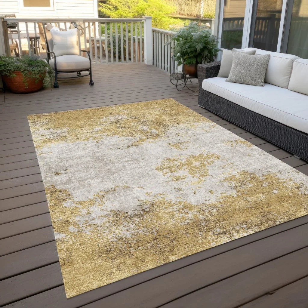 Aera Gold Washable Indoor - Outdoor Rug - LOOMLAN - LOOMLAN Rugs - Outdoor Rugs