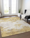 Aera Gold Washable Indoor - Outdoor Rug - LOOMLAN - LOOMLAN Rugs - Outdoor Rugs