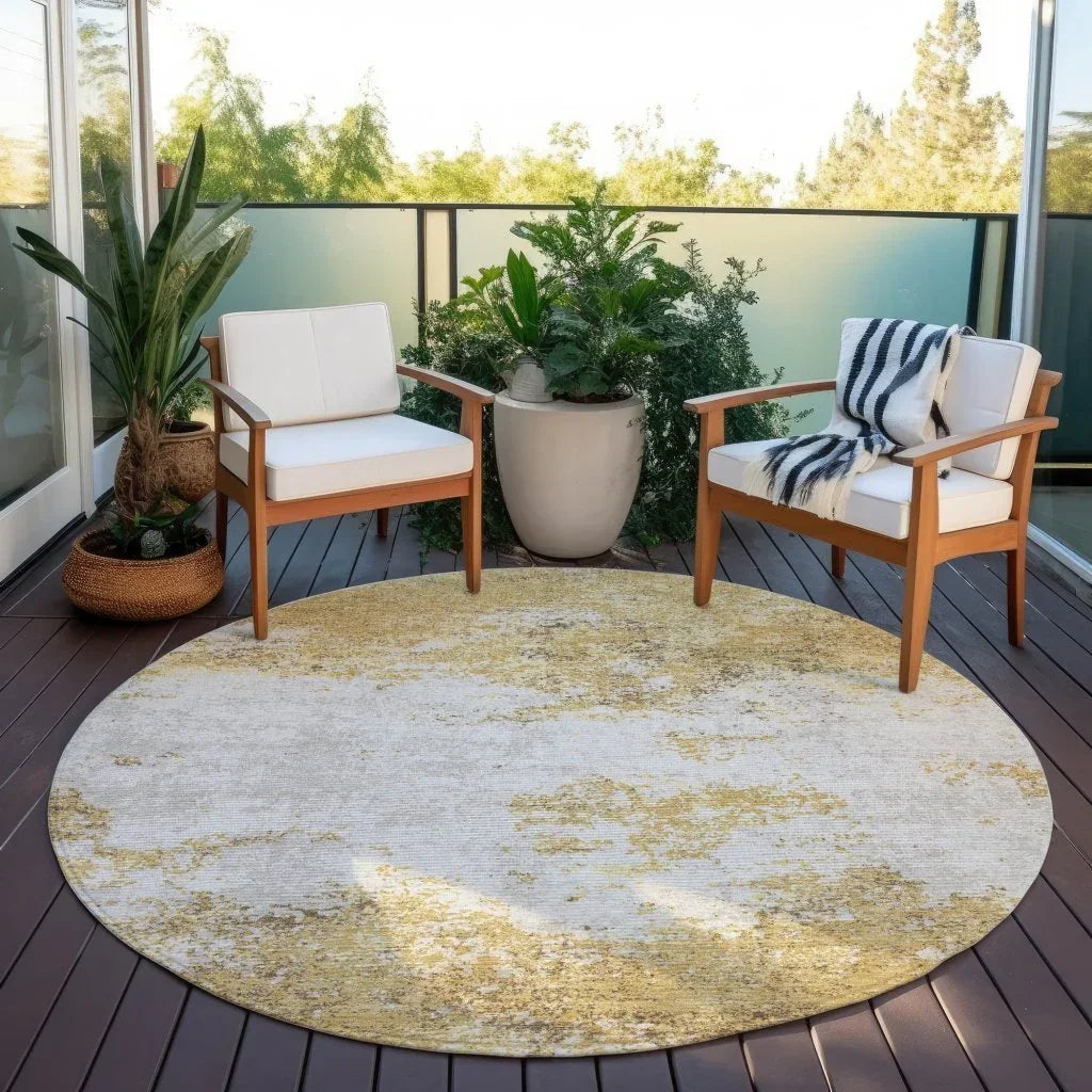 Aera Gold Washable Indoor - Outdoor Rug - LOOMLAN - LOOMLAN Rugs - Outdoor Rugs