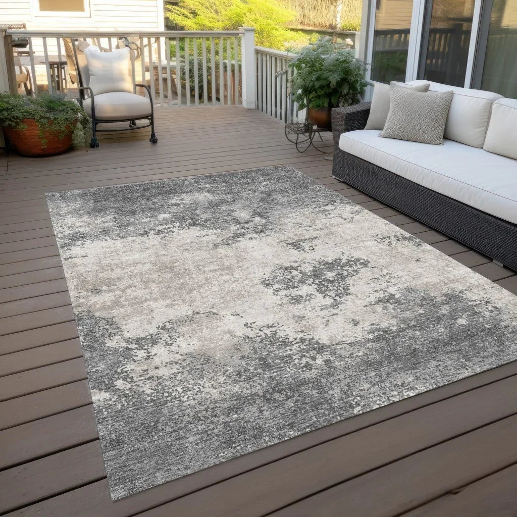 Aera Gray Washable Indoor - Outdoor Rug - LOOMLAN - LOOMLAN Rugs - Outdoor Rugs
