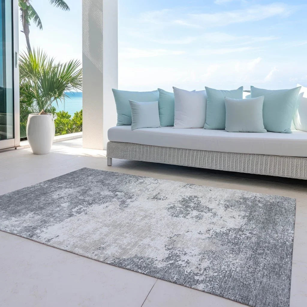 Aera Gray Washable Indoor - Outdoor Rug - LOOMLAN - LOOMLAN Rugs - Outdoor Rugs