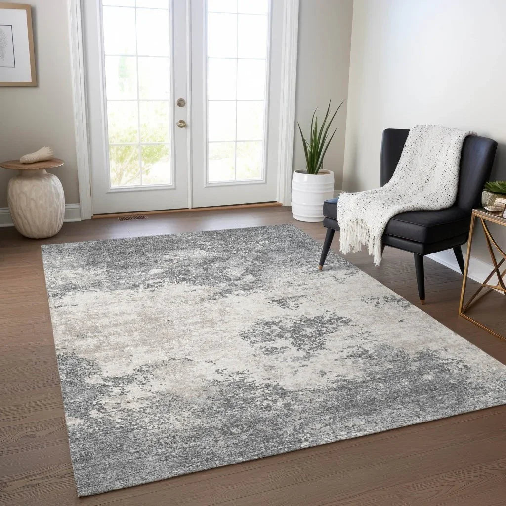 Aera Gray Washable Indoor - Outdoor Rug - LOOMLAN - LOOMLAN Rugs - Outdoor Rugs