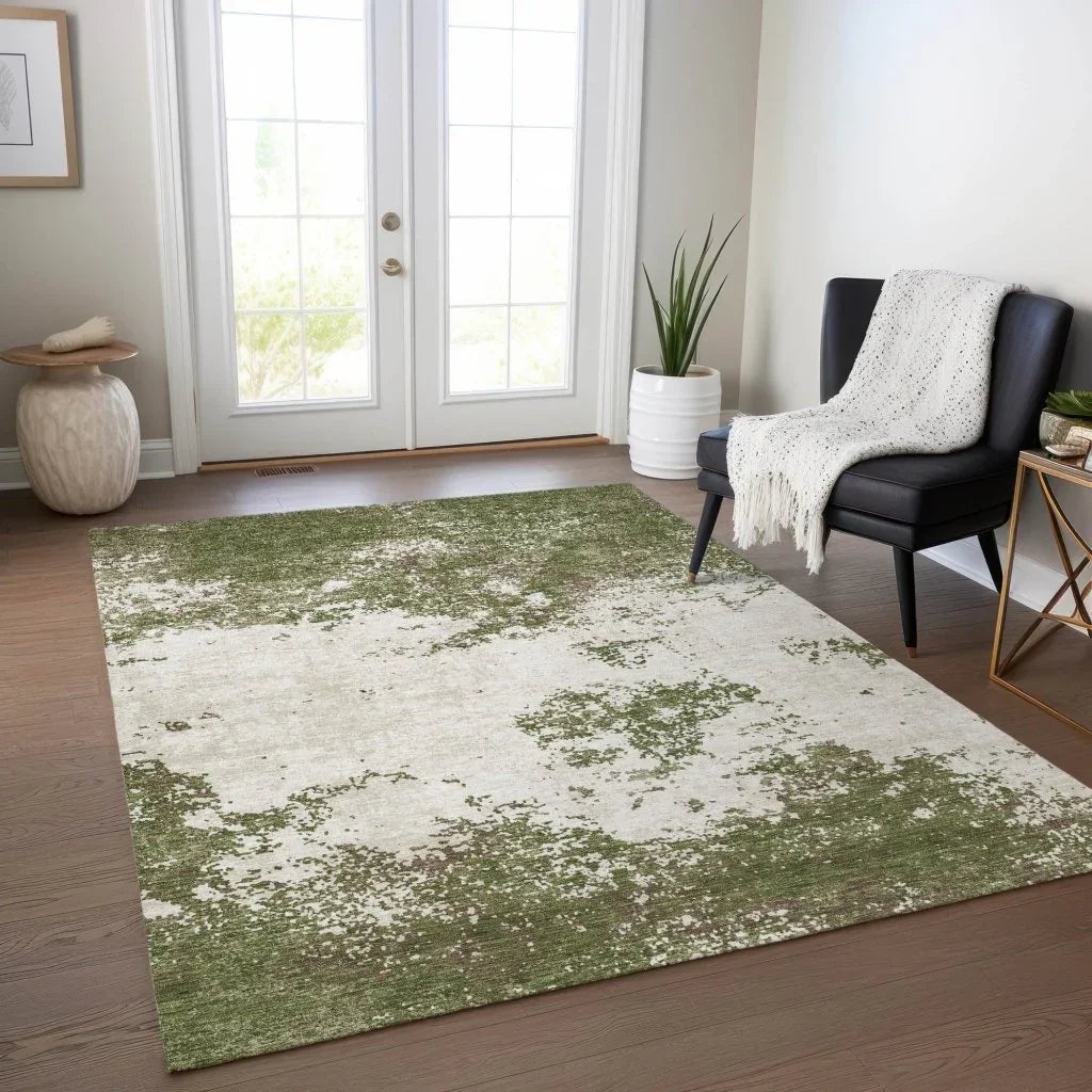 Aera Olive Washable Indoor - Outdoor Rug - LOOMLAN - LOOMLAN Rugs - Outdoor Rugs